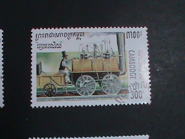 ​CAMBODIA STAMP 1995 WORLD CLASSIC TRAINS CTO-MNH SET CTO Mint Not hing