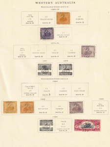 WESTERN AUSTRALIA 3 ALBUM PAGES COLLECTION LOT 24 STAMPS SOME OG H M/M $$$$$$$