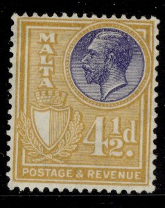 MALTA GV SG201, 4½d lavender & ochre, M MINT.