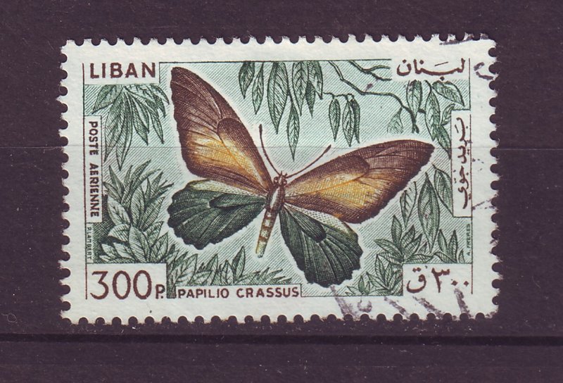 J24058 JLstamps 1965 lebanon hv of set used #c435 butterfly