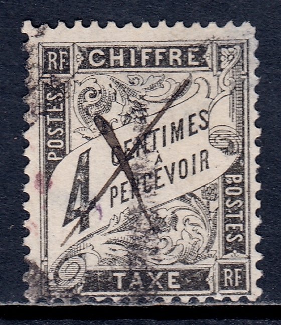 France - Scott #J14 - Used - Thinning, smudge and pen cancel - SCV $40