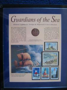 Mounted Mint Lighthouse Stamps & Shipwreck Coin