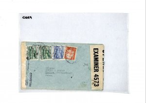 CQ29 WW2 INTERRUPTED MAIL Bolivia 1942 Cover Switzerland RELEASED Bermuda 1946