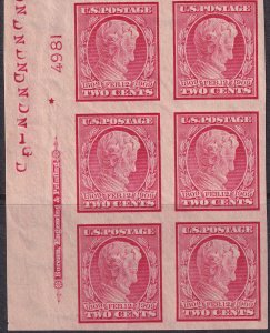 #368 Mint LH, XF, Plate number block of 6, imprint, star (CV $200) (CV $15 - ...