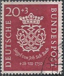 Germany B315 (used) 20+3pf Johann Sebastian Bach (1950)