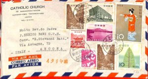 aa6909 - JAPAN - POSTAL HISTORY - AIRMAIL COVER to ITALY 1965-