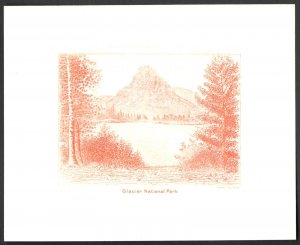 1934 National Parks Issue, Glacier, Orange, Peckmore Die Proof, Engraved