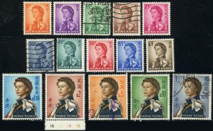 Hong Kong #203-217 Queen Elizabeth II Postage Stamps 1962 Used Mint LH