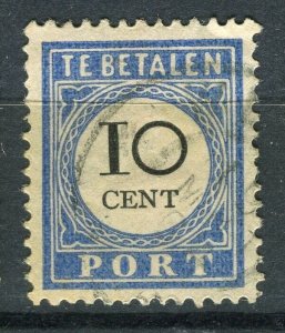 NETHERLANDS; 1894 early Postage Due issue fine used 10c. value