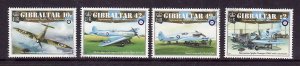 Gibraltar-Sc#1296-9-used set-Planes-Spitfires-WWII-Aircraft-2011-