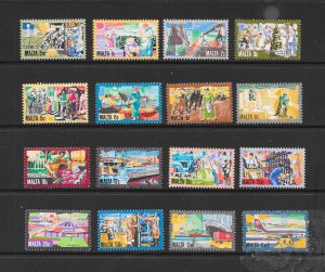 MALTA  #592-607 ISLAND LIFE MNH