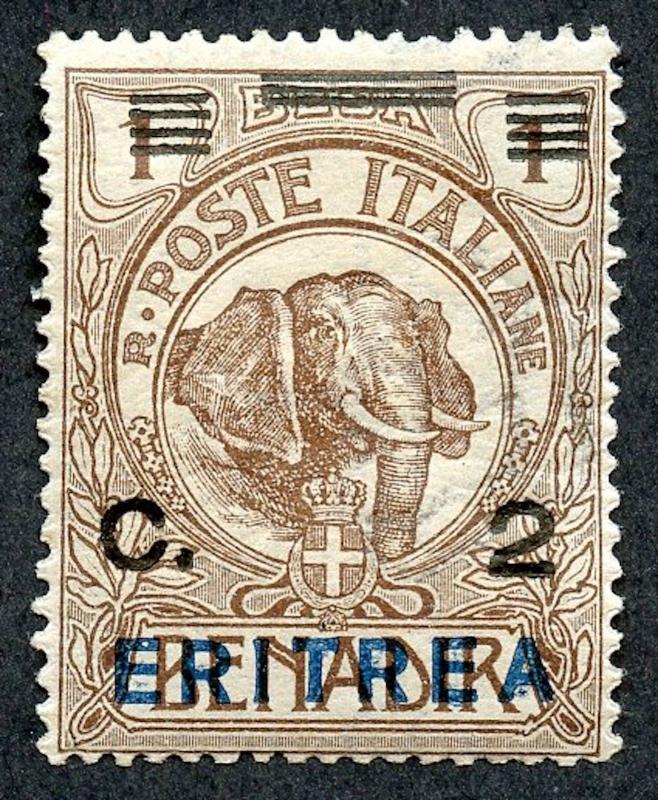 Eritrea, Scott # 81 (SASS 80), MHR.  Somalia stamp #10 overprinted in blue.