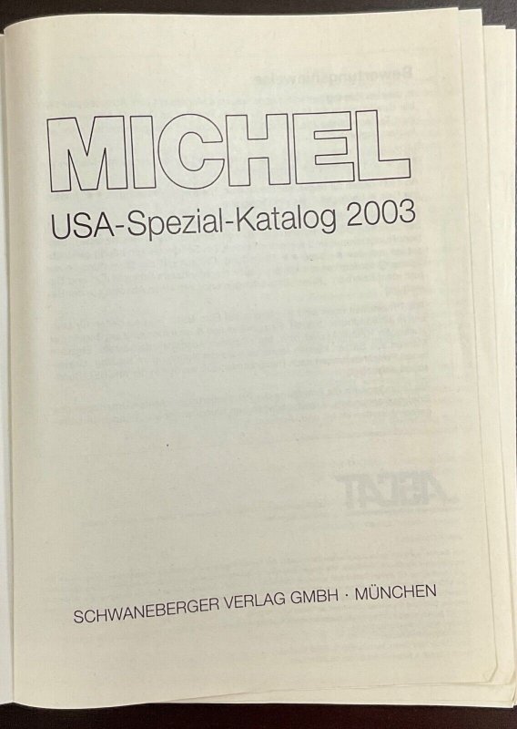 Michel USA-Spezial 2003 Stamp Catalog