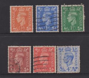 Great Britain 1950 KGVI Issue Sc#280-285 Used