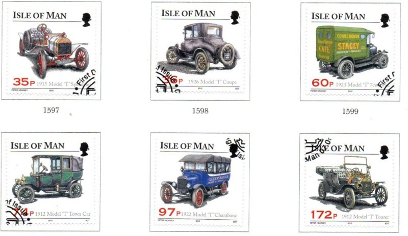 Isle of Man Sc 1375-0 2010 Model T Register stamp set used