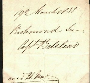 GB Cover Historic Letter Military GPO Complaint Surrey Militia Charge 1835 H43a