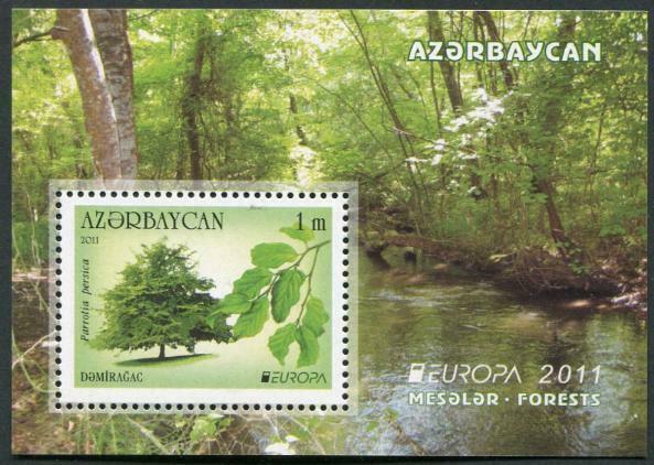 HERRICKSTAMP AZERBAIJAN Sc.# 947 Europa 2011 Forests S/S