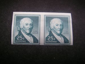 Scott 1059Ad, 25c Revere, IMPERF PAIR, shiny gum, tagged, MNH Liberty