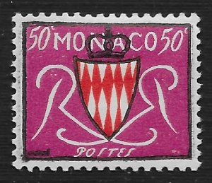 Monaco #312 50c Grimaldi Arms ~ MH