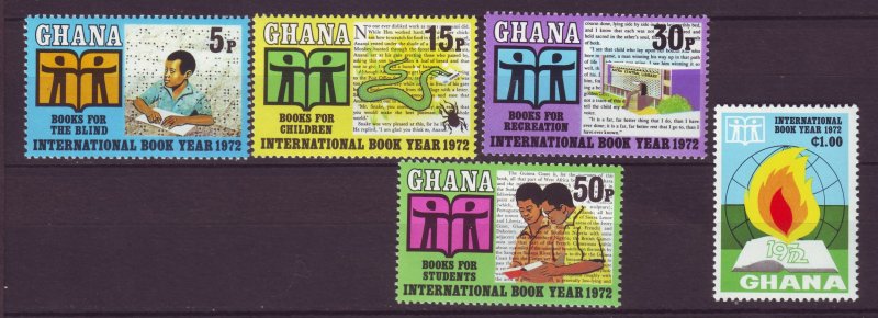 J24442 JLstamps 1972 ghana mnh set #445-9 book year