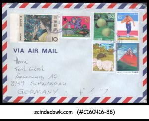 JAPAN - 1991 AIR MAIL ENVELOPE TO GERMANY WITH 6-STAMPS