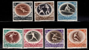 Poland Scott 750-756 Used Melbourne Olympic  set 1956