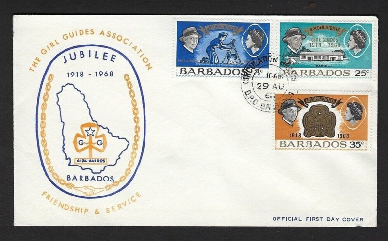 1968 Barbados Girl Guides Scouts Golden Jubilee FDC 