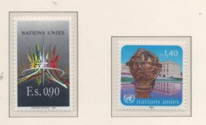 SCOTT# 152-153  singles  MNH UN GENEVA 1987