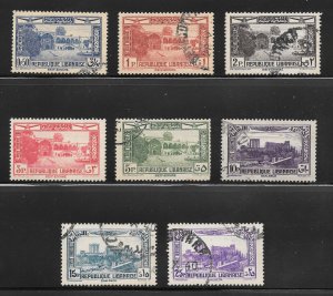 Lebanon Scott C65-72 Used VLH - 1937-40 Biet-et-Din and Baalbek  - SCV $9.25