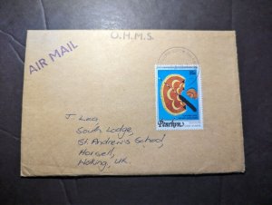 1978 Northern Cook Islands Airmail OHMS Cover to Horsell Woking UK England