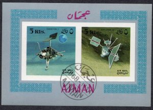 Ajman 1968 - Space - Explorer 14 - Sutveyor 7 - Used Souvenir Sheet