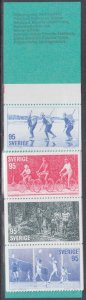 SWEDEN SC #1200aa CPL MNH BOOKLET of 10, 5 SETS x 2 DIFF - VARIOUS SPORTS