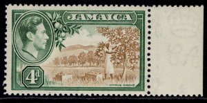 JAMAICA GVI SG127, 4d brown & green, NH MINT.