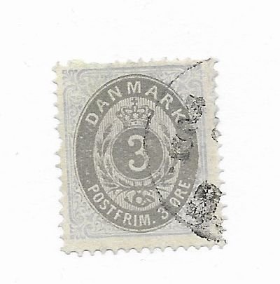 Denmark #25 Faults - Stamp - CAT VALUE $15.00