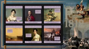 GUINEA - 2012 - Paintings of 1812 - Perf 6v Sheet - Mint Never Hinged