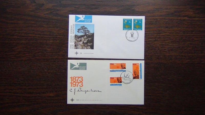 South Africa 1965 1973 FDC x 10 Langenhoven Antarctic Communications Bible etc 