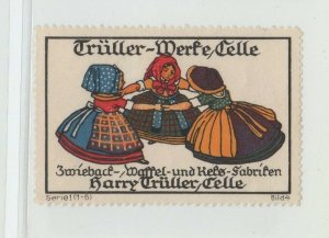 Germany- Trüller Bakery Factory, Celle Advertising Stamp, Girls Dancing - NG