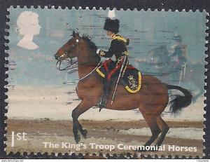 GB 2014 QE2 1st Working Horses Kings Troop used SG 3565  ( F1277 )