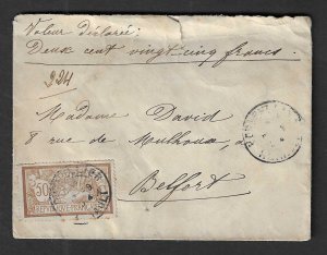 FRANCE 1904 Insured cover to Belfast (slight contemporary - 40894
