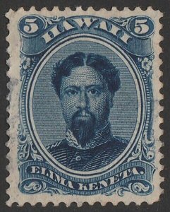 USA - HAWAII 1890 King Kamehameha V 5c deep indigo.