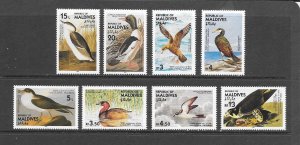 BIRDS - MALDIVES #1195-1202 AUDUBON MNH