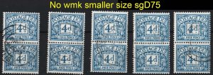 GB 1968 Postage Dues no wmk 4d smaller size sgD75 very fine used, 10 copies ca