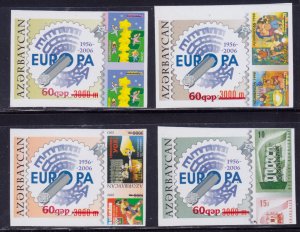 Azerbaijan, 2005, 50 Years EUROPA, imperforated, Mi#620-23b, MNH++