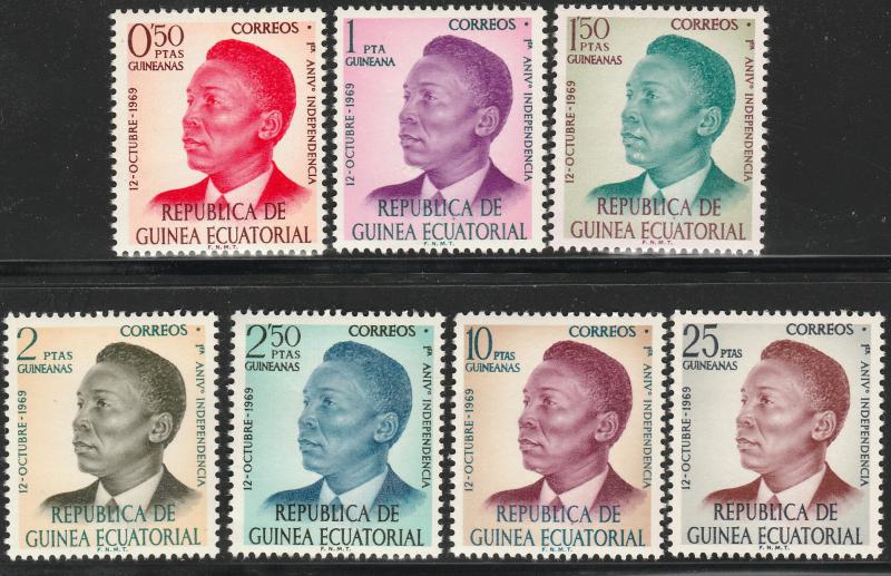 EQUATORIAL GUINEA 4-10 PRESIDENT FRANCISCO MACIAS, CPLT SET. MINT, NH. VF. (49)