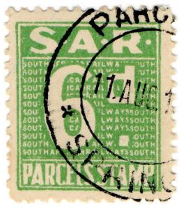 (I.B) South Africa Railways : Parcel Stamp 6d