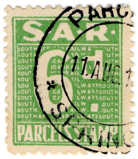 (I.B) South Africa Railways : Parcel Stamp 6d