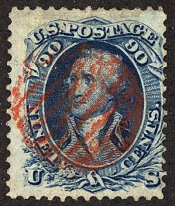 U.S. #72 USED RED CANCEL