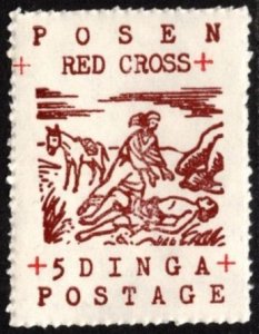 Vintage Posen Illinois Charity Poster Stamp Posen Red Cross 5 Dinga Postage MNH