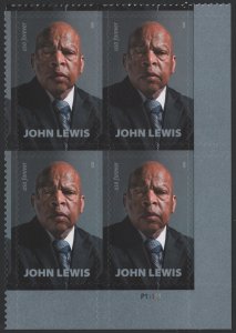 SC#5801 (Forever) John Lewis Plate Block: LR #P11111 (2023) SA