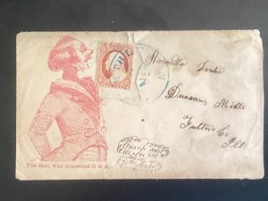 Union Civil War patriotic cover. Man who conceived CSA  Duncans Mills, Ill